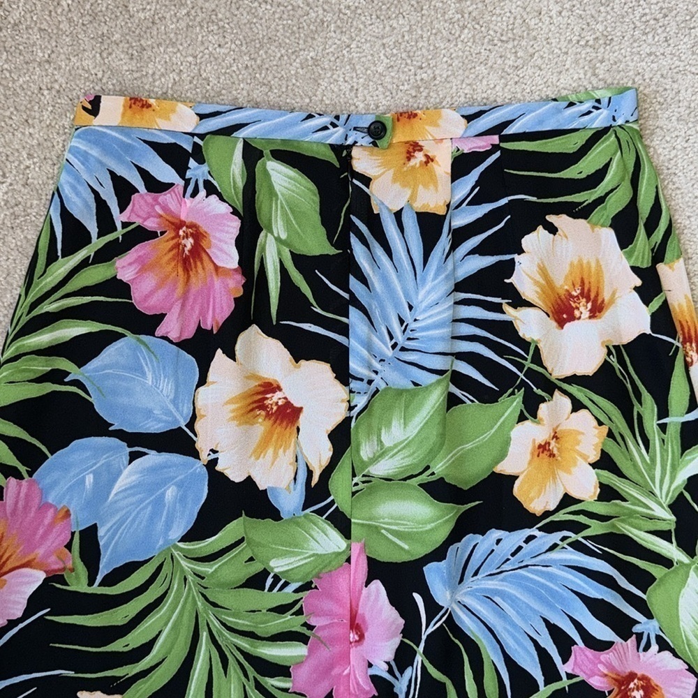 Vintage Emma James Tropical A-Line Skirt Hawaiian Lightweight 90s Size 8 - Picture 5 of 6